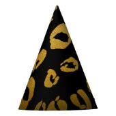 Leopard Cheetah Zwart Goud Oerwoud Verjaardagsfees Feesthoedjes (Voorkant)