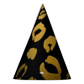 Leopard Cheetah Zwart Goud Oerwoud Verjaardagsfees Feesthoedjes (Links)