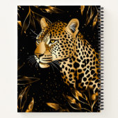 Leopard Cheetah Zwart Goud Schetsboek Notitieboek (Achterkant)