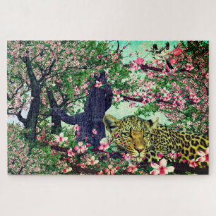 Leopard Cherry Blossom Legpuzzel