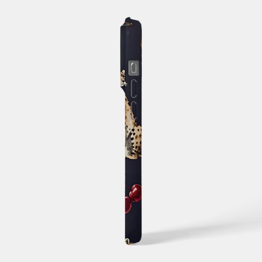 Leopard Cherry Phone Case iPhone Hoesje (Linkerkant)