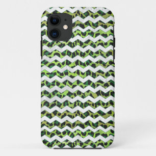 Leopard Chevron Black en Green Print Case-Mate iPhone Case