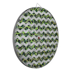 Leopard Chevron Black en Green Print Dartbord