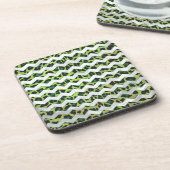 Leopard Chevron Black en Green Print Drankjes Onderzetter (Linkerzijde)