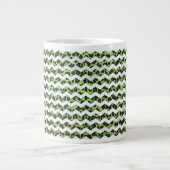 Leopard Chevron Black en Green Print Grote Koffiekop (Voorkant)
