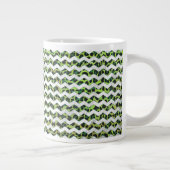 Leopard Chevron Black en Green Print Grote Koffiekop (Rechts)