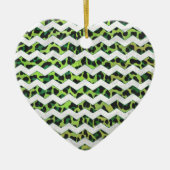 Leopard Chevron Black en Green Print Keramisch Ornament (Voorkant)