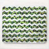 Leopard Chevron Black en Green Print Muismat (Voorkant)