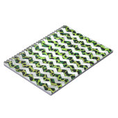 Leopard Chevron Black en Green Print Notitieboek (Linkerzijde)