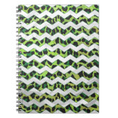 Leopard Chevron Black en Green Print Notitieboek (Voorkant)