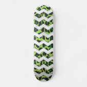 Leopard Chevron Black en Green Print Skateboard (Voorkant)