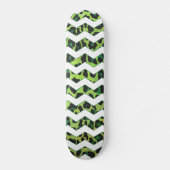 Leopard Chevron Black en Green Print Skateboard (Voorkant)