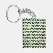 Leopard Chevron Black en Green Print Sleutelhanger (Voorkant Links)