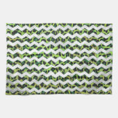 Leopard Chevron Black en Green Print Theedoek (Horizontaal)