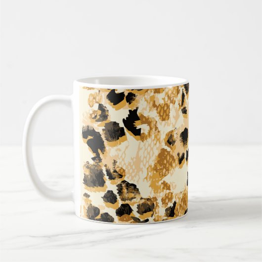 Leopard Chic: patroonelegantie. Koffiemok (Links)