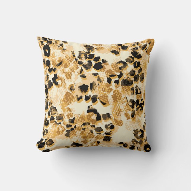 Leopard Chic:  patroonelegantie. Kussen (Voorkant)