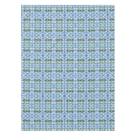 Leopard Chinoiserie Blue Ginger Jar Topiary Tafelkleed (Voorkant)