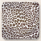 Leopard Chocolade Print Drankjes Onderzetter (Voorkant)