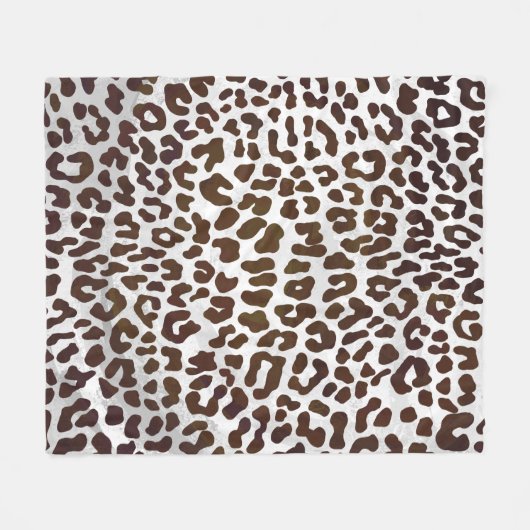 Leopard Chocolade Print Fleece Deken (Voorkant (Horizontaal))