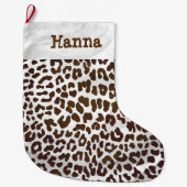 Leopard Chocolade Print Grote Kerstsok (Voorkant)