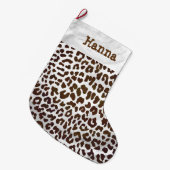 Leopard Chocolade Print Grote Kerstsok (Voorkant (Hangend))
