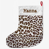 Leopard Chocolade Print Grote Kerstsok (Achterkant)