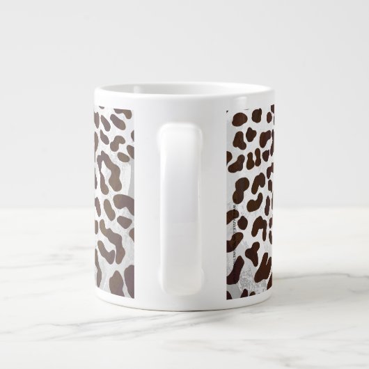 Leopard Chocolade Print Grote Koffiekop (Achterkant)