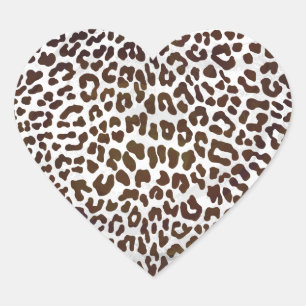 Leopard Chocolade Print Hart Sticker