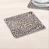 Leopard Chocolade Print Kartonnen Onderzetters (Schuin)