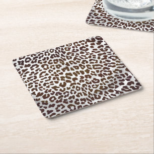 Leopard Chocolade Print Kartonnen Onderzetters