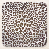 Leopard Chocolade Print Kartonnen Onderzetters (Voorkant)