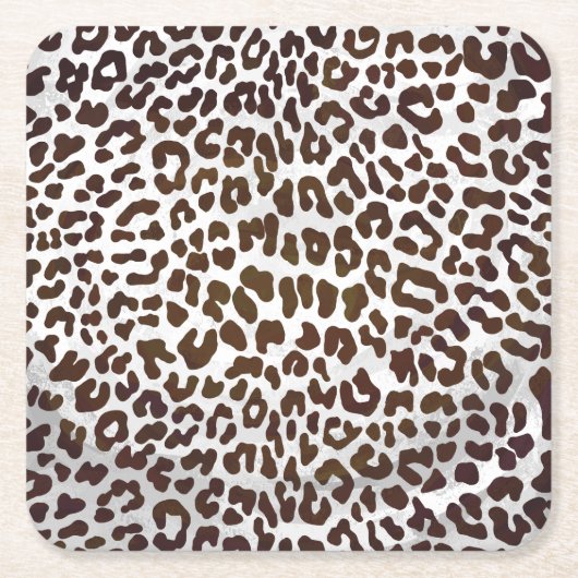 Leopard Chocolade Print Kartonnen Onderzetters (Voorkant)