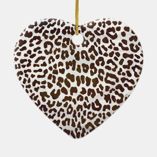 Leopard Chocolade Print Keramisch Ornament (Achterkant)