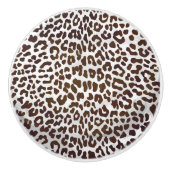 Leopard Chocolade Print Keramische Knop (Voorkant)