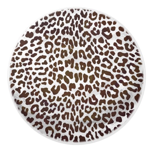 Leopard Chocolade Print Keramische Knop (Voorkant)