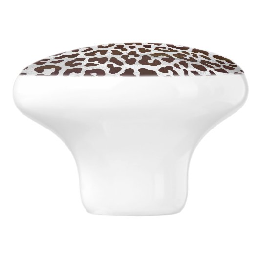 Leopard Chocolade Print Keramische Knop (Zijkant)