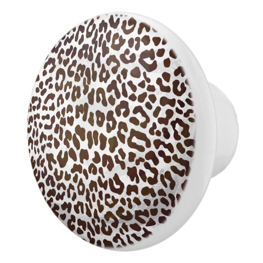 Leopard Chocolade Print Keramische Knop (Rechts)