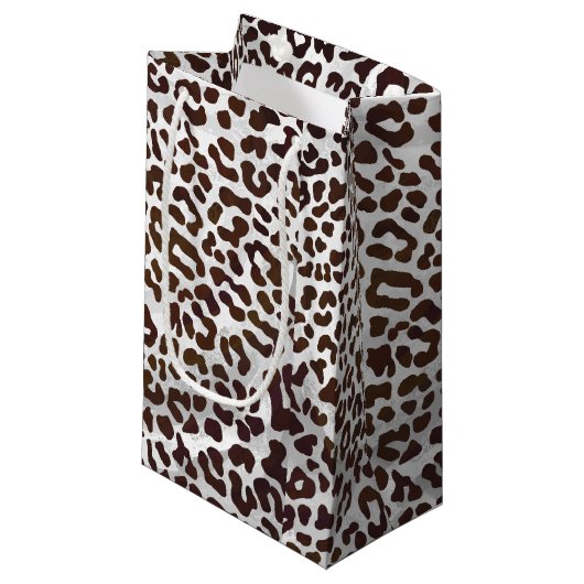 Leopard Chocolade Print Klein Cadeauzakje (Voorkant Gekanteld)