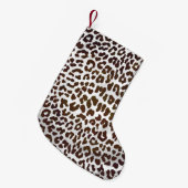 Leopard Chocolade Print Kleine Kerstsok (Voorkant (Hangend))