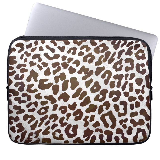 Leopard Chocolade Print Laptop Sleeve (Voorkant)