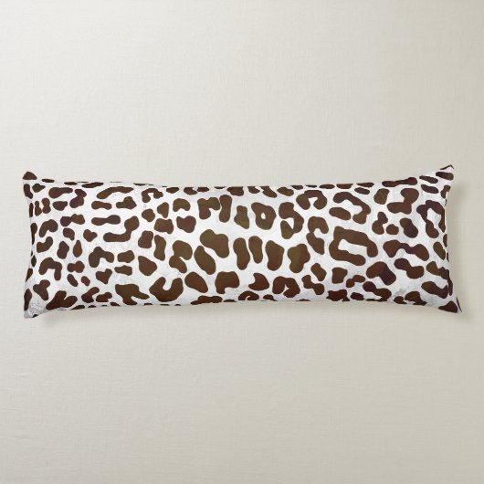 Leopard Chocolade Print Lichaamskussen (Achterkant)