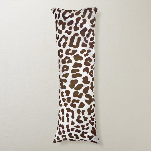 Leopard Chocolade Print Lichaamskussen (Voorkant Verticaal)