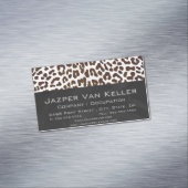 Leopard Chocolade Print Magnetisch Visitekaartje (Voorbeeld)