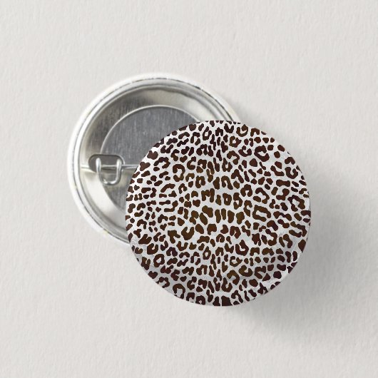 Leopard Chocolade Print Ronde Button 3,2 Cm (Voorkant /achterkant)