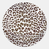 Leopard Chocolade Print Ronde Sticker (Voorkant)