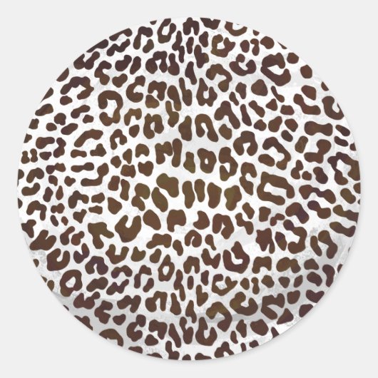 Leopard Chocolade Print Ronde Sticker (Voorkant)