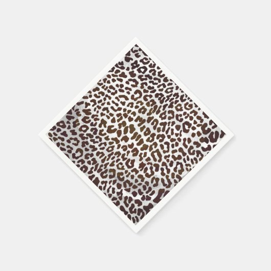 Leopard Chocolade Print Servetten (Hoek)