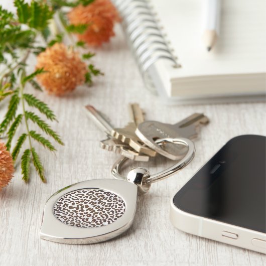 Leopard Chocolade Print Sleutelhanger (Zijkant)