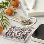 Leopard Chocolade Print Sleutelhanger (Voorkant Rechts)