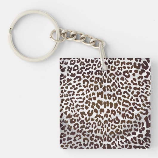 Leopard Chocolade Print Sleutelhanger (Voorkant)